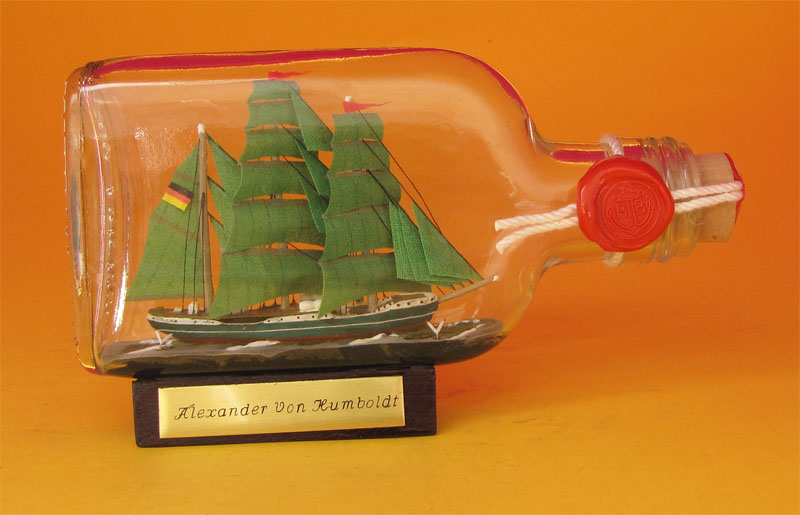 Humboldt Buddelschiff Alexander v Kleines Flaschenschiff 6 cm maritime Deko 