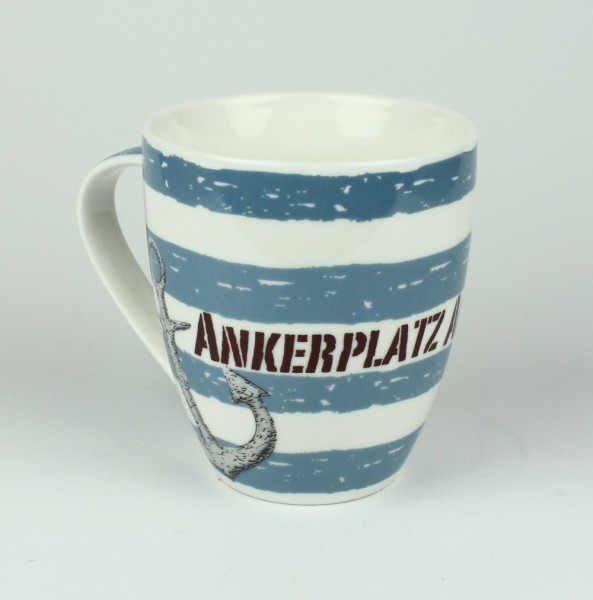 Maritimer Becher Ankerplatz Anker gestreift Tasse Kaffee Becher Andenken weiß blau
