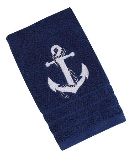Gästehandtuch Anker blau Handtuch Tuch Baumwolle maritim