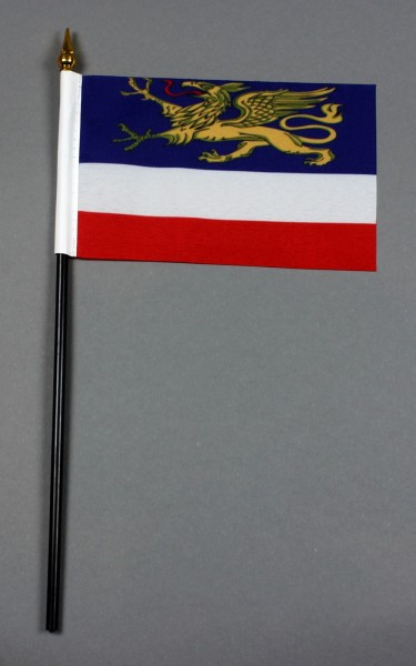 Kleine Tischflagge Rostock 10x15 cm optional mit Tischfähnchenständer