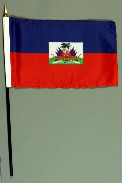 Tischflagge Haiti 15x25 cm BASIC optional mit Tischflaggenständer