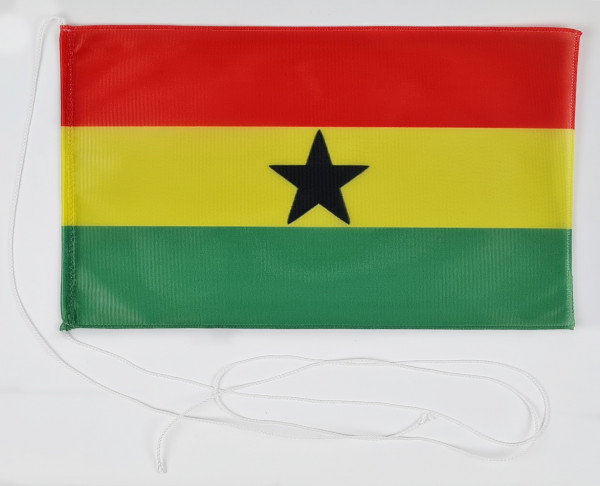 Tischflagge Ghana 25x15 cm optional mit Holz- oder Chromständer Tischfahne Tischfähnchen