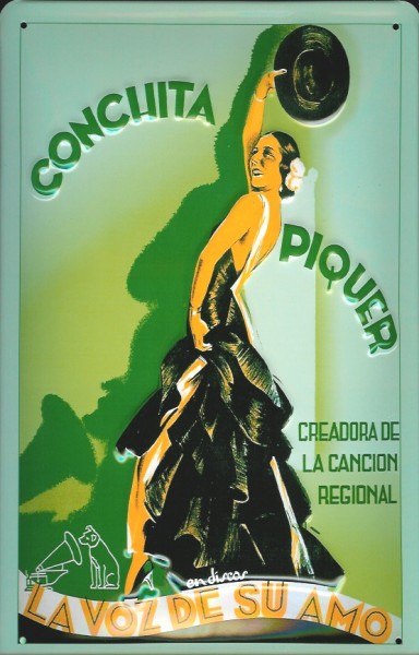 Blechschild Nostalgieschild Conchita Piquer Tänzerin Spanien