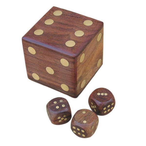 Maritime Würfelbox quadratisch Gesellschaftsspiele Holz