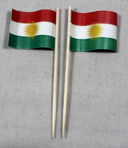 Party-Picker Flagge Kurdistan Papierfähnchen in Spitzenqualität 50 Stück Beutel