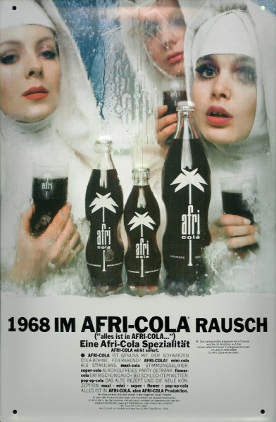 Blechschild Afri Cola drei Nonnen Rausch Nostalgieschild Relame Schild