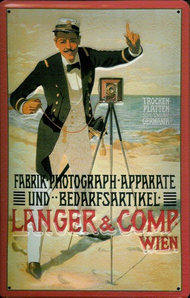 Blechschild Nostalgieschild Langer Comp. Wien Kamera 1
