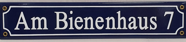 Straßenschild Höhe 8 cm mit Wunschnamen Text nach Wunsch Emaille Schild
