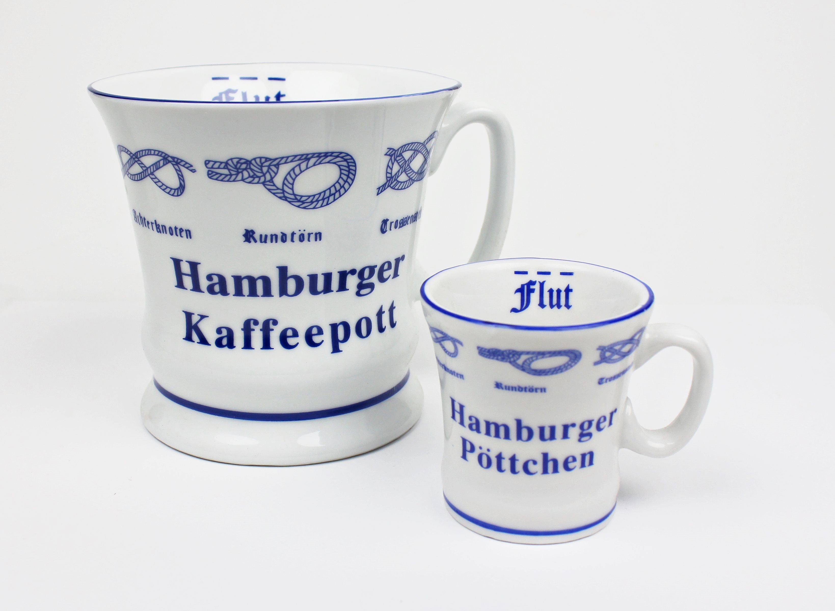 bauchiger Becher Kaffeepott Hamburg Schietwetter Porzellan Tasse 