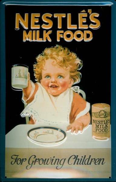 Blechschild Nestle Milk Food Milch Kleinkind Schild Werbeschild