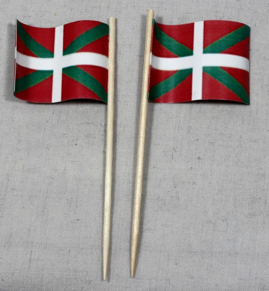 Party-Picker Flagge Baskenland Papierfähnchen in Spitzenqualität 50 Stück Beutel