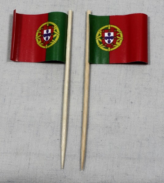 Party-Picker Flagge Portugal Papierfähnchen in Spitzenqualität 50 Stück Beutel