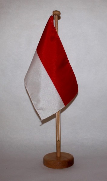 Tischflagge Monaco Monte Carlo 25x15 cm optional mit Holz- oder Chromständer Tischfahne Tischfähnche
