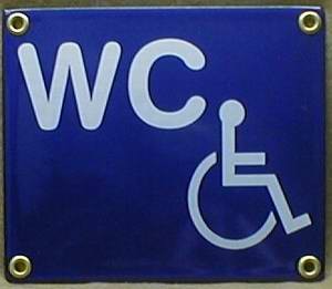 Emaille Schild WC Behinderte Toilette Behindertentoilette Emailleschild