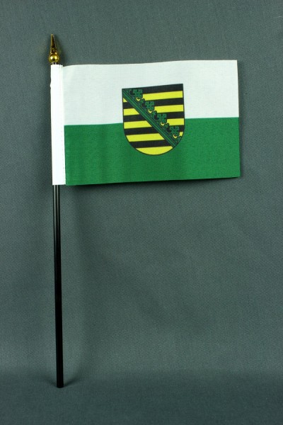 Kleine Tischflagge Sachsen 10x15 cm optional mit Tischfähnchenständer