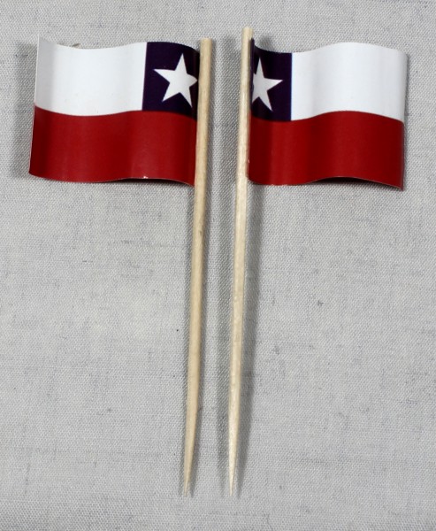 Party-Picker Flagge Chile Papierfähnchen in Spitzenqualität 50 Stück Beutel