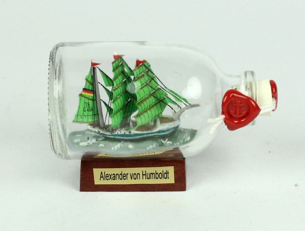 Alexander von Humboldt Mini Buddelschiff 50 ml ca. 7,2 x 4,5 cm Flaschenschiff