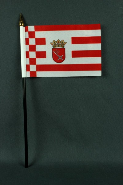 Kleine Tischflagge Bremen 10x15 cm optional mit Tischfähnchenständer
