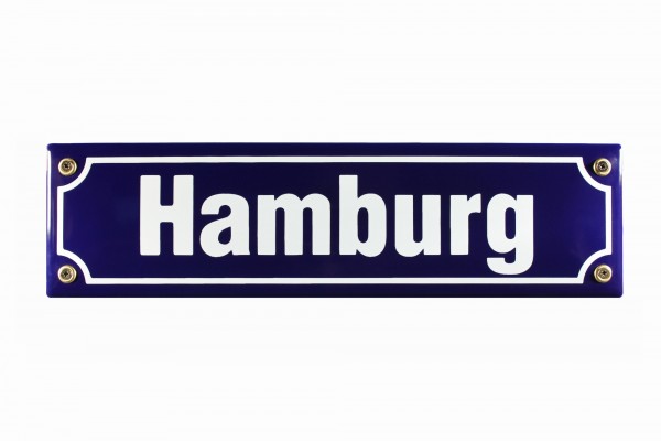 Strassenschild Hamburg 30x8 cm Emaille Türschild Souvenir Schild Emaile