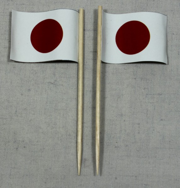 Party-Picker Flagge Japan Papierfähnchen in Spitzenqualität 50 Stück Beutel
