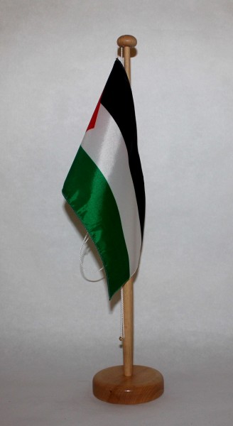 Tischflagge Jordanien 25x15 cm optional mit Holz- oder Chromständer Tischfahne Tischfähnchen