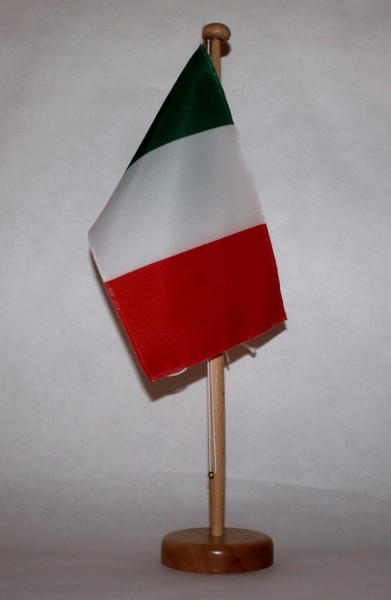 Tischflagge Italien 25x15 cm optional mit Holz- oder Chromständer Tischfahne Tischfähnchen
