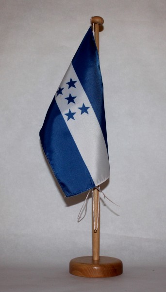 Tischflagge Honduras 25x15 cm optional mit Holz- oder Chromständer Tischfahne Tischfähnchen