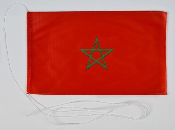 Tischflagge Marokko 25x15 cm optional mit Holz- oder Chromständer Tischfahne Tischfähnchen