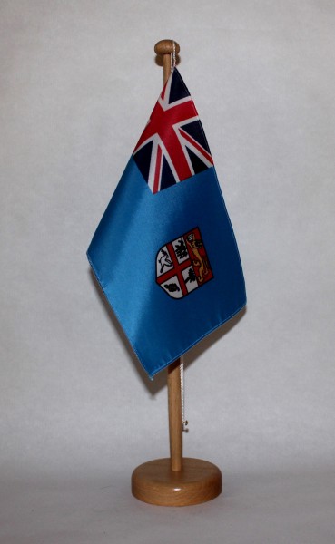Tischflagge Fidschi Inseln 25x15 cm optional mit Holz- oder Chromständer Tischfahne Tischfähnchen
