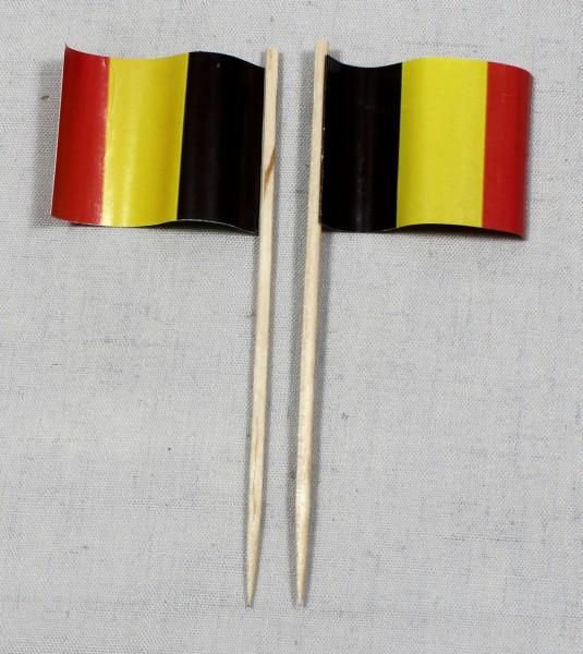 Party-Picker Flagge Belgien Papierfähnchen in Spitzenqualität 50 Stück Beutel