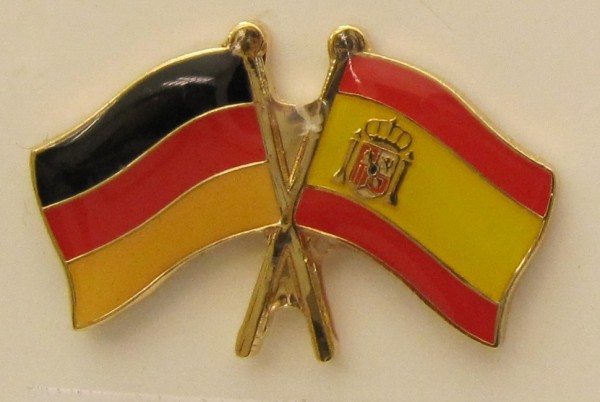 Spanien / Deutschland Freundschafts Pin Anstecker Flagge Fahne Nationalflagge