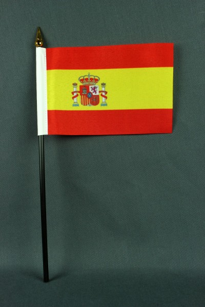 Kleine Tischflagge Spanien 10x15 cm optional mit Tischfähnchenständer