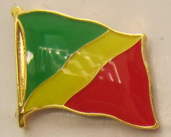 Kongo Brazzaville Pin Anstecker Flagge Fahne Nationalflagge