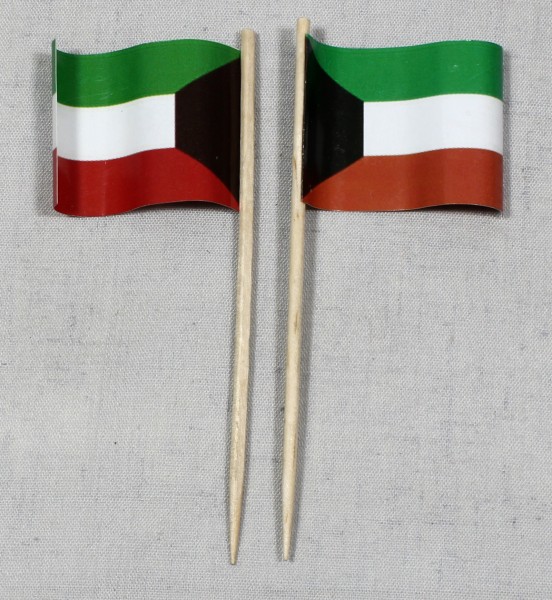Party-Picker Flagge Kuwait Papierfähnchen in Spitzenqualität 50 Stück Beutel