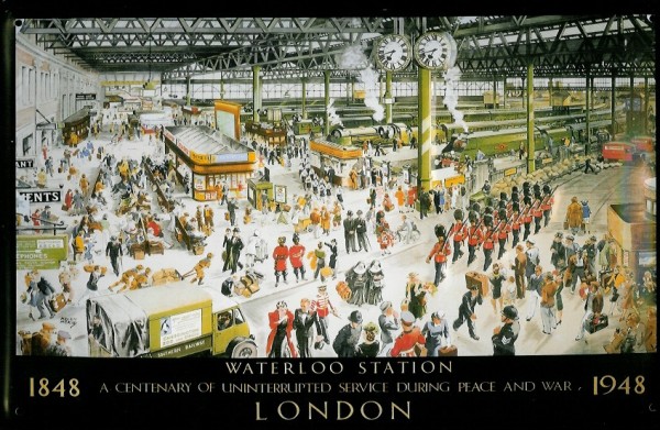 Blechschild Nostalgieschild Waterloo Station London 1848 Eisenbahn