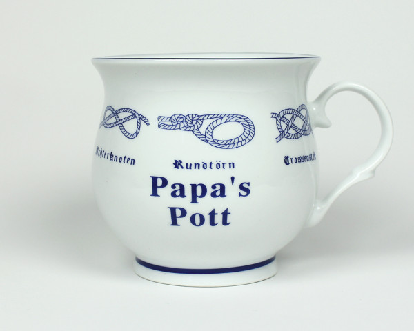 Papa´s Pott mit Seemannsknoten bauchig Kaffeebecher Kaffeetasse Kaffee Pott