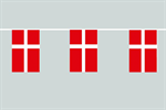 Dänemark Flaggenkette 6 Meter / 8 Flagge Fahne