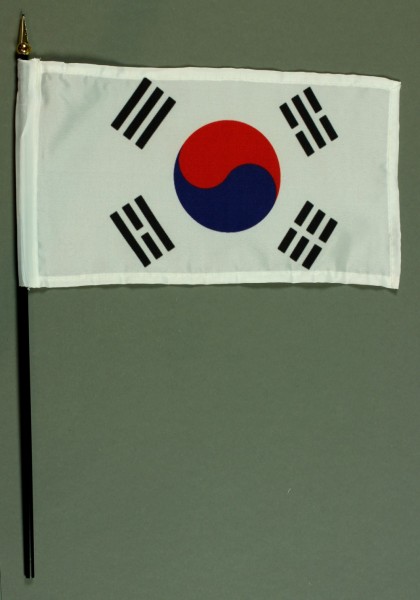 Tischflagge Südkorea 15x25 cm BASIC optional mit Tischflaggenständer