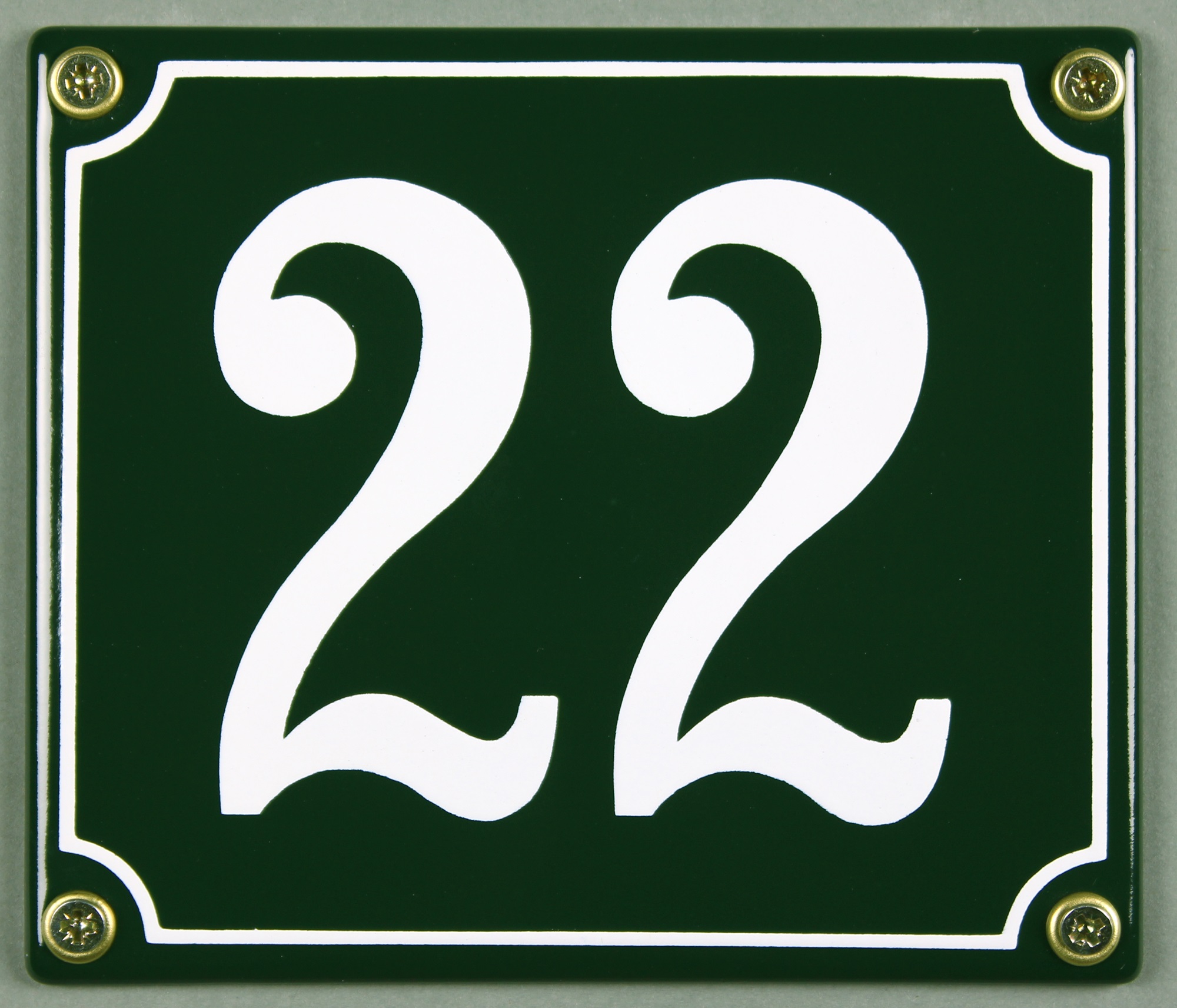 Grüne Emaille Hausnummer "3" 12x12 cm Hausnummernschild sofort lieferbar Schild 