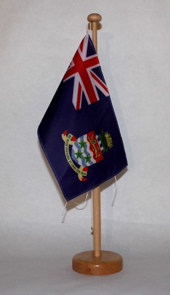 Tischflagge Cayman Inseln 25x15 cm optional mit Holz- oder Chromständer Tischfahne Tischfähnchen