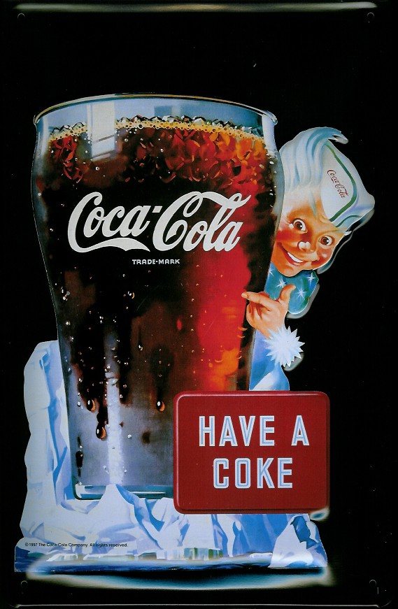 Motiv 1 von 4 Coca Cola Blechpostkarte 15 x 10 