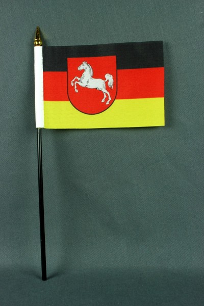 Kleine Tischflagge Niedersachsen 10x15 cm optional mit Tischfähnchenständer