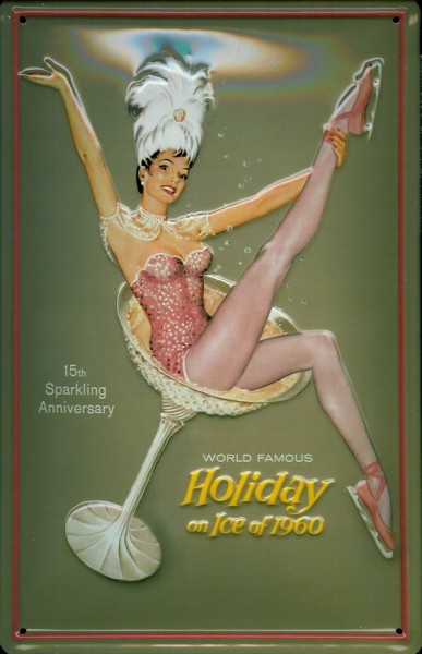 Blechschild Holiday on Ice 1960 Show Plakat Werbeschild Schild Nostalgieschild