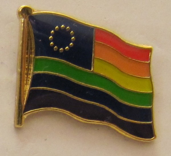 Pin Anstecker Flagge Fahne Europa / Europarat Regenbogen Flaggenpin Button Badge Flaggen Clip Anstec