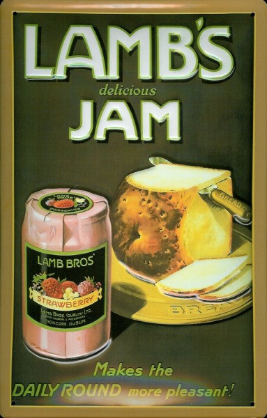 Blechschild Lamb's Jam Marmelade Schild retro Werbeschild