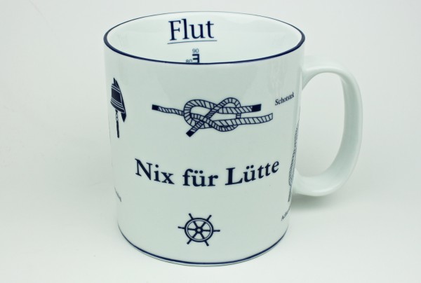 Nix für Lütte Becher mit Seemannsknoten groß Knotenbecher Jumbobecher Kaffeebecher