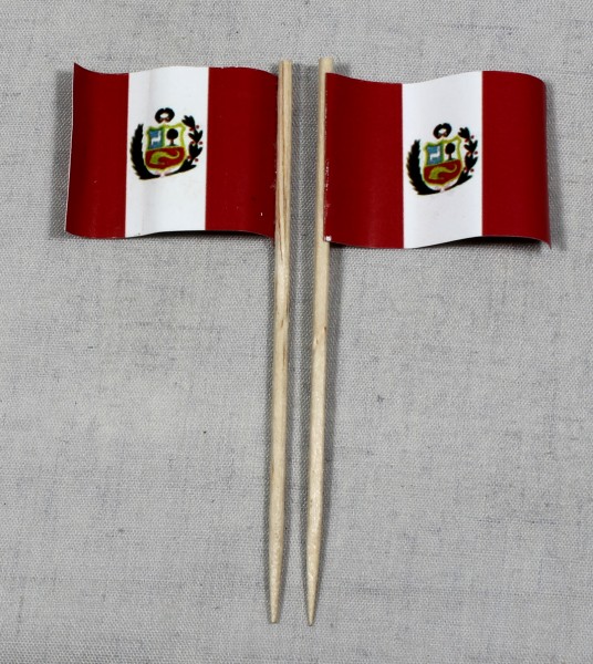 Party-Picker Flagge Peru Papierfähnchen in Spitzenqualität 50 Stück Beutel