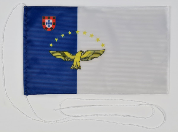 Tischflagge Azoren 25x15 cm optional mit Holz- oder Chromständer Tischfahne Tischfähnchen