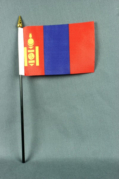 Kleine Tischflagge Mongolei 10x15 cm optional mit Tischfähnchenständer