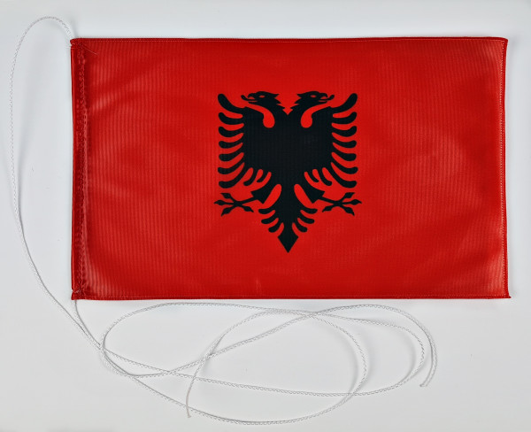 Tischflagge Albanien 25x15 cm optional mit Holz- oder Chromständer Tischfahne Tischfähnchen